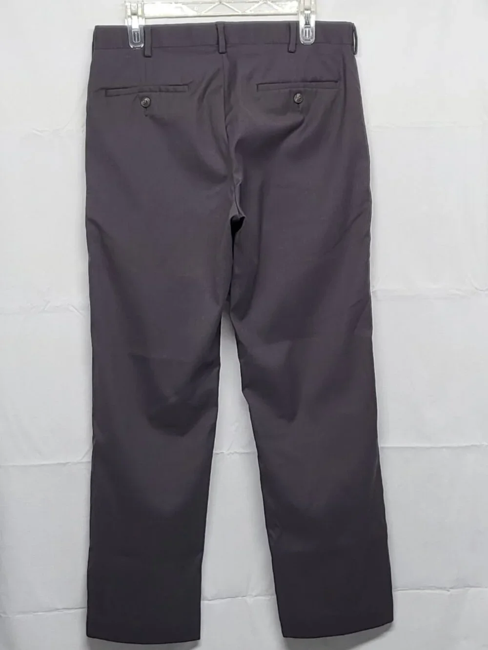 Axis Mens Dress Pants 32 X 30 Straight Leg Straight Gray Polyester Rayon Spandex